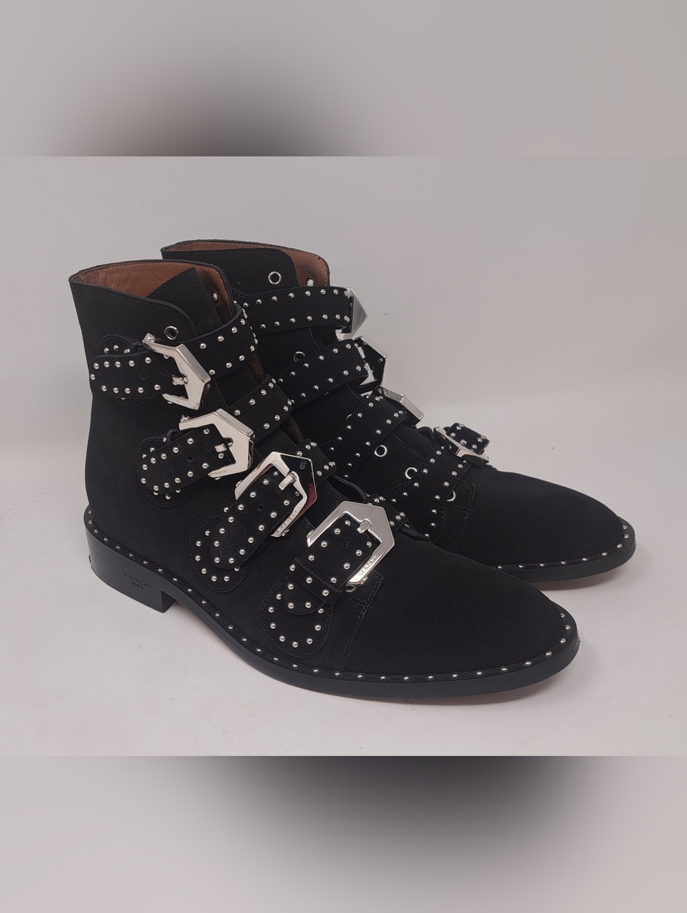 Givenchy Paris Women's Ankle Boots Studded Suede Straps Italy 36.5 EU / 6.5 US